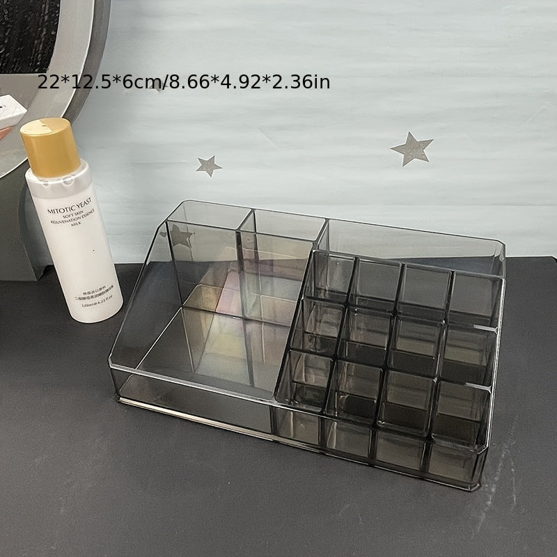 High-quality plastic storage rack with 16 open compartments, aesthetically pleasing and practical.