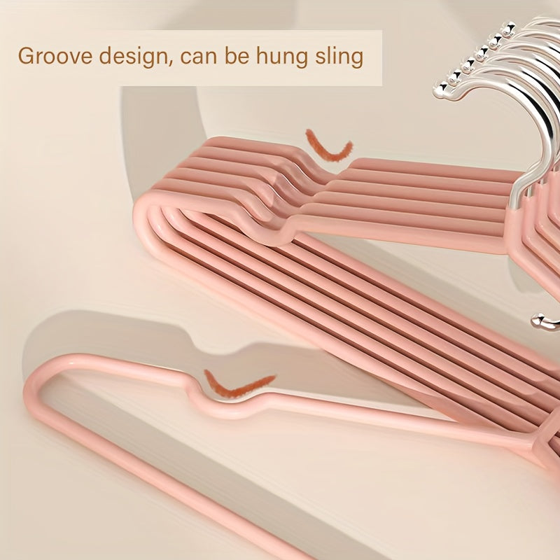 Set of 10 non-marking anti-slip hangers perfect for home use, featuring a gel-coated material that prevents slipping. Ideal for hanging suspenders and underwear, these hangers are perfect for student dormitories, providing convenience and a tidy, stylish