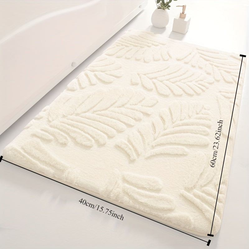 Soft Polyester Imitation Rabbit Fur Memory Foam Bath Mat, Absorbent Non-Slip Bathroom Rug that is Machine Washable