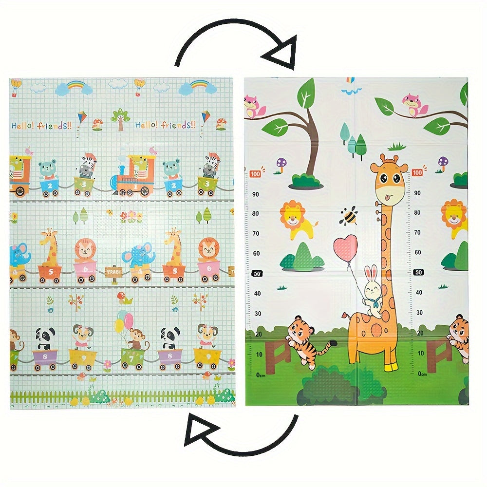 Premium Youngsters Play Mat - Extra Plush and Durable - Reversible Cartoon Design - Conveniently Foldable for Safe Crawling - Generous Size 176.99cm x 116.84cm