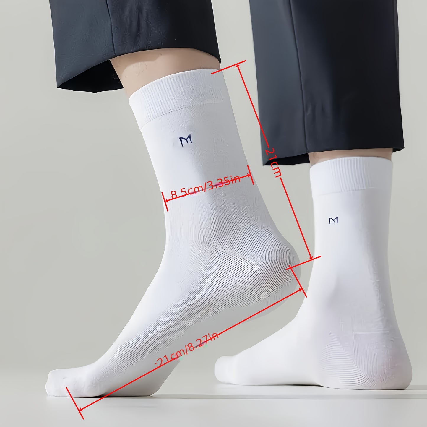 10 pairs of men's breathable mesh dress socks, soft, comfortable, and odor-resistant for all seasons, fits US sizes 9-11.