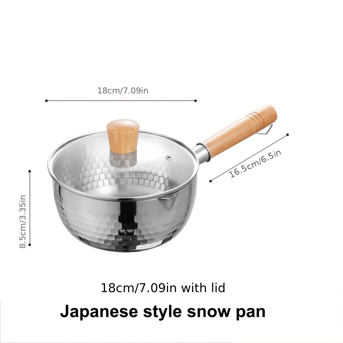 Japanese Stainless Steel Snow Pan, Household Small Milk Pan, Non-stick Pan for Food Supplements, Cooking Noodle Soup Pan, Suitable for Electromagnetic Stove, 1 Piece