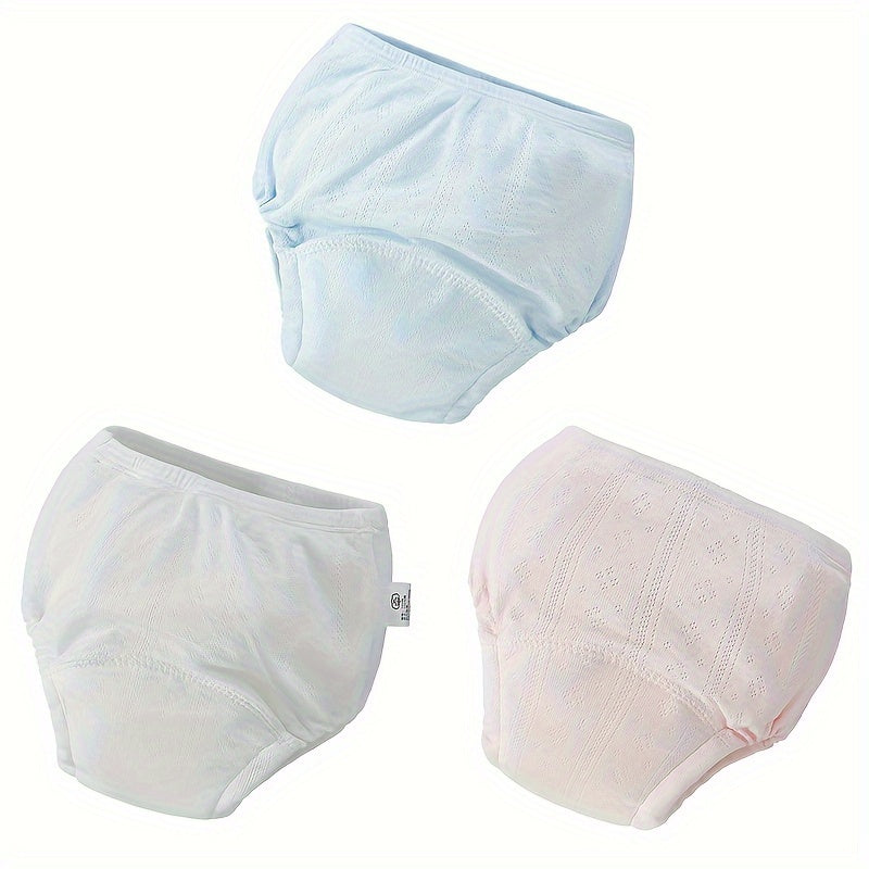 Set of 3 Potty Training Pants - Made with Breathable Cotton Gauze, Soft and Washable Diaper Pants for Toddlers