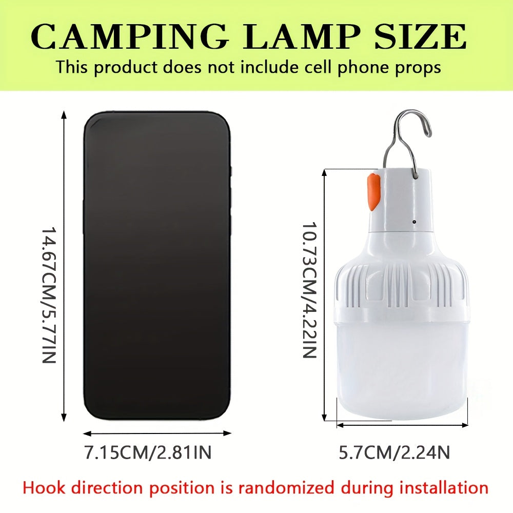 2PCS LED Emergency Lights: Portable Lanterns, USB Rechargeable, Ideal for Camping, BBQ, Fishing, Hiking, and Mountaineering