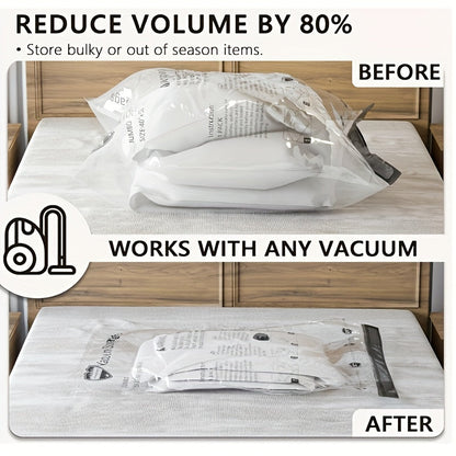 Set of 10 Vacuum Storage Bags with Hand Pump - Compress Clothes, Bedding, Pillows & Blankets for Space-Saving Storage in Various Areas, Sealable Space Saver Bags