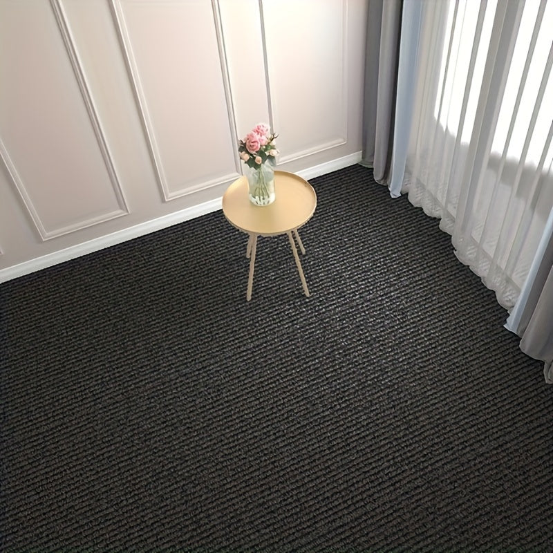 Effortless Installation with Self-Adhesive Carpet Tiles - Reliable and Long-lasting Floor Stickers for Office, Living Room, Bedroom - Stylish Patchwork Design in Soft Velvet Polyester