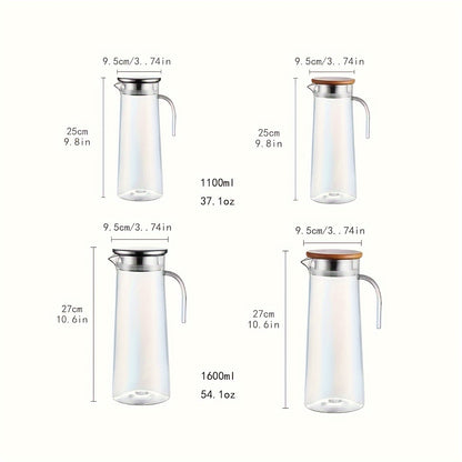 Large capacity ice bucket beverage pitcher made of durable and transparent polycarbonate with filter lid and easy pour spout for cold drinks, beer.