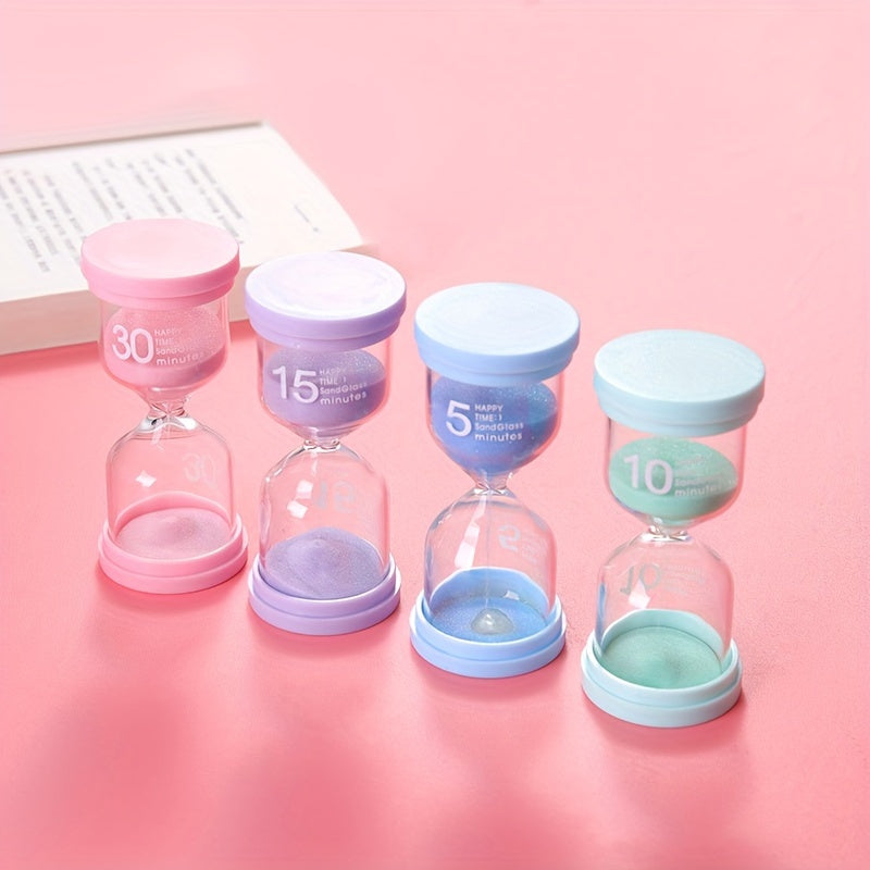 Vibrant Glass Sand Timer Set (5-30 Minutes) - Perfect for Games, Classroom, Home & Office Decor, Educational Tool for Kids, Available in 1pc or 4pcs, Stylish Home Accent