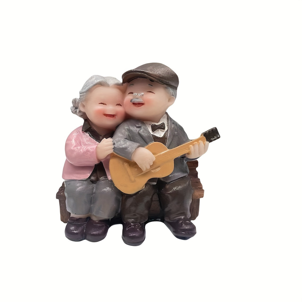 Resin figurine of charming elderly couple, ideal for home or office decor. Perfect Valentine's Day or anniversary gift.