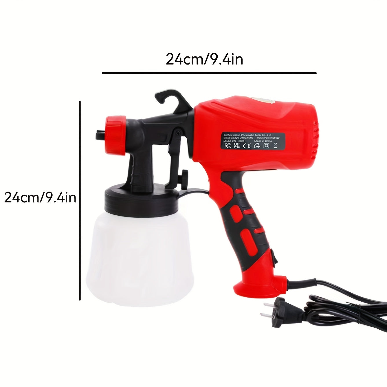 HVLP Spray Gun with 2 nozzles and 3 application patterns for furniture and more.