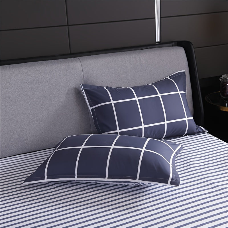 Soft and breathable Scandinavian-inspired geometric pillowcase, designed with deep pockets for all seasons. Stain resistant and perfect for adding a touch of Nordic charm to your bedroom, guest room, or dorm decor.