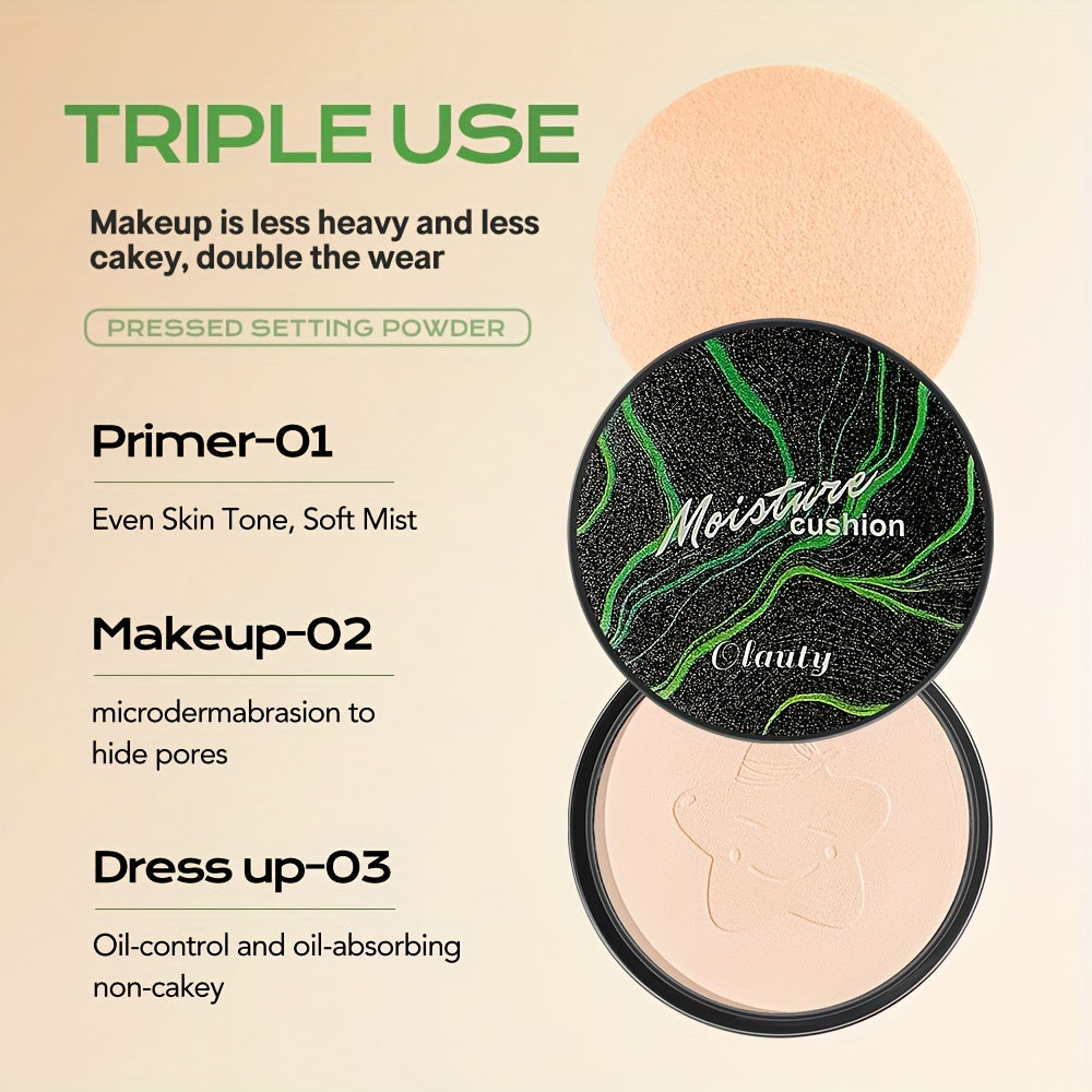 Long-lasting, waterproof makeup powder that covers pores and brightens skin tone.