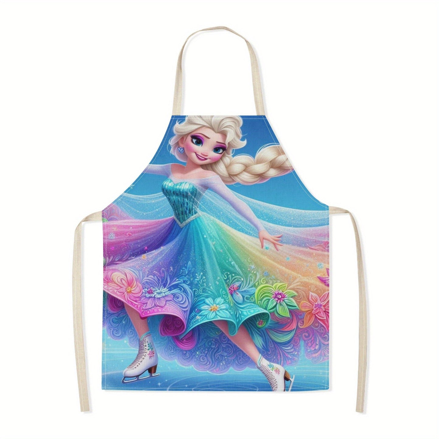 Stay stylish and clean in the kitchen with our Disney Elsa Princess Cartoon Printed Apron. Made from waterproof polyester woven fabric, this apron features a beautiful floral pattern that is perfect for hotel, supermarket, restaurant, fruit shop, milk