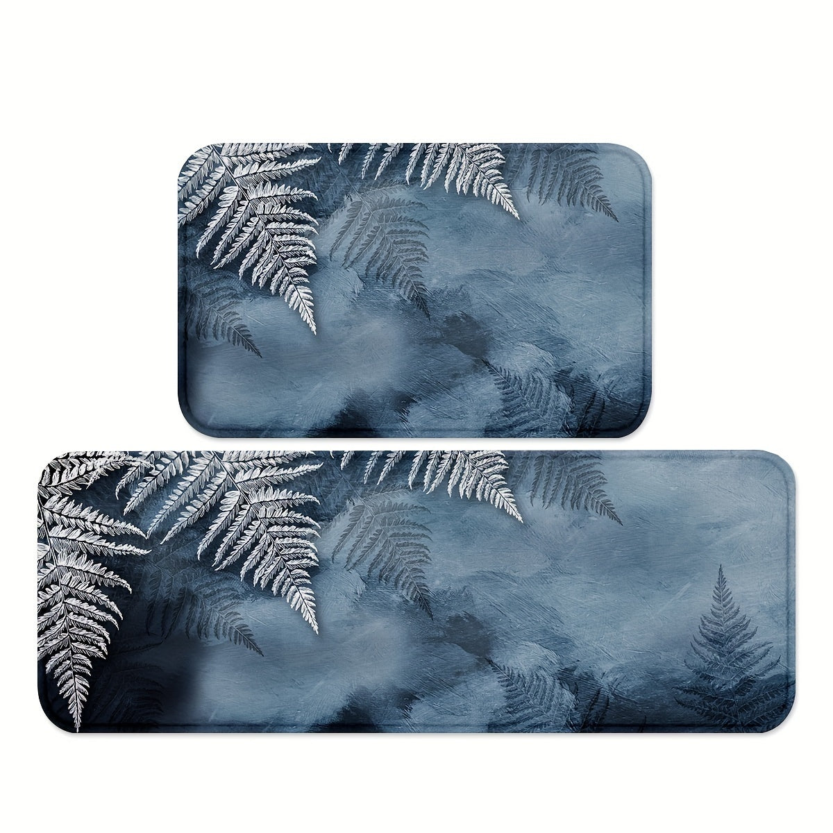 Set of 2 printed kitchen rugs and mats that are thickened, non-slip, and machine washable. These absorbent floor mats are made of top-quality polyester soft carpet, making them family and pet friendly. Perfect for use in the bedroom, laundry room