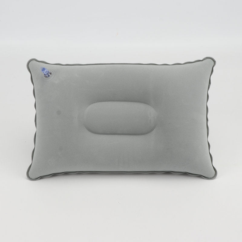 Soft and Luxurious Microfiber Inflatable Pillow for Travel and Camping - Easy to Clean, Lightweight, Rectangle Shape.