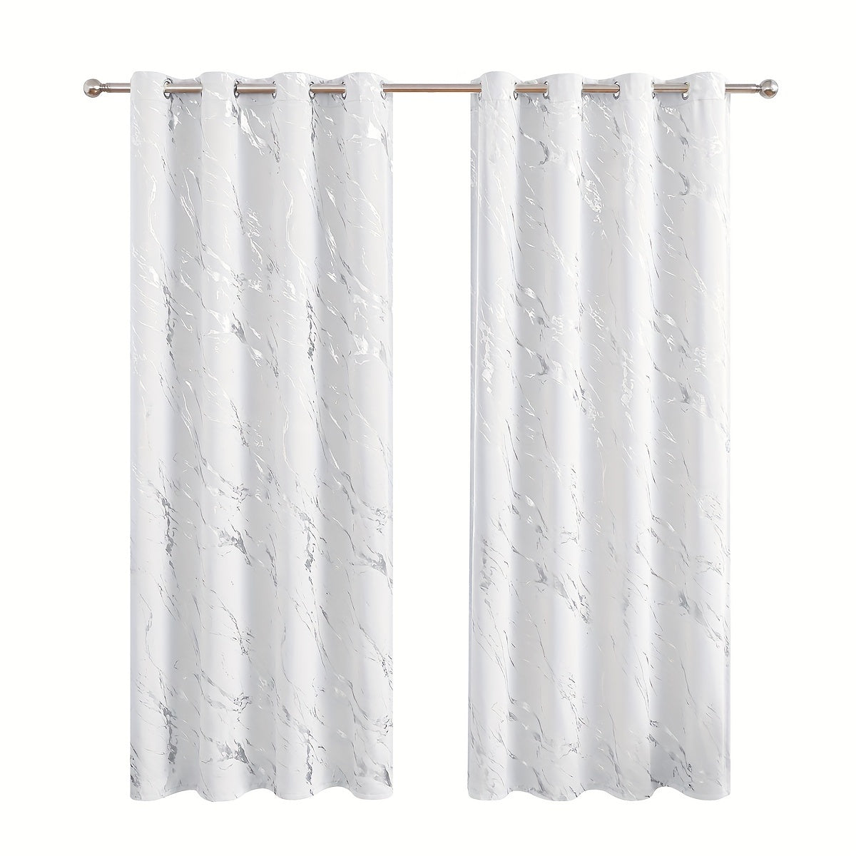 Modern Marble Pattern Blackout Curtains Set of 2 - Featuring UV Protection and made from Polyester Fiber, perfect for enhancing the decor of your Living Room or Bedroom. Ideal for Home Decoration.