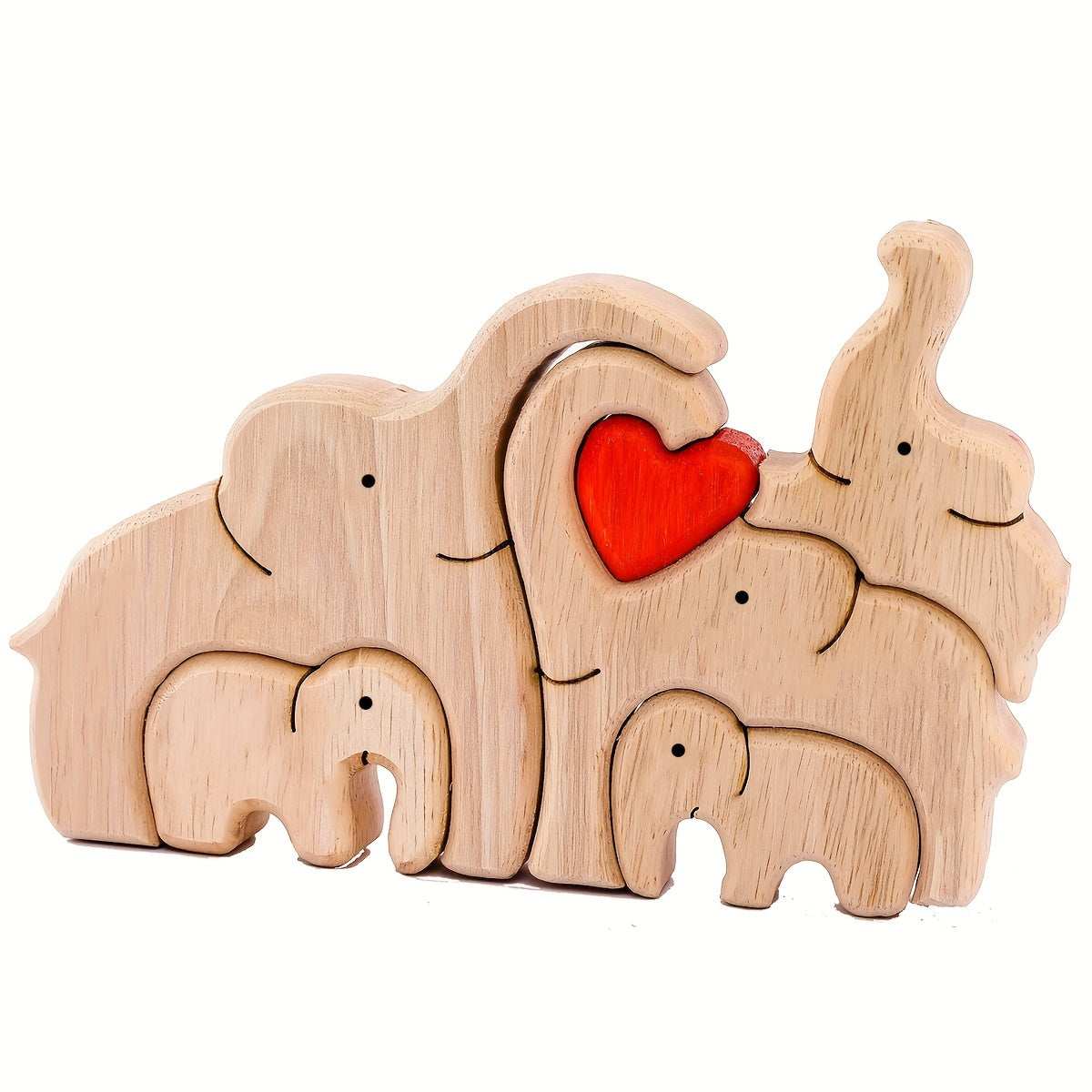 Wooden Elephant Puzzle for Family, Beautifully Crafted Desktop Decoration Perfect for Wedding, Christmas, Thanksgiving, or Valentine's Day Gift