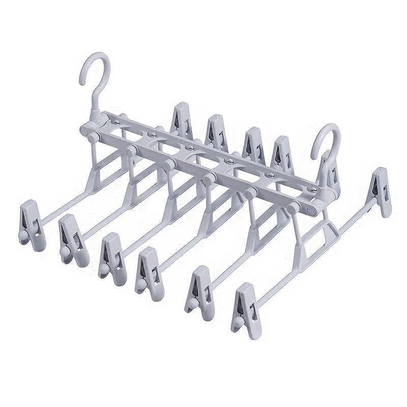 Single piece of Pants Hanger that is foldable, multi-layered, space-saving, and non-slip. It can be used as a Trouser Rack, Wardrobe Storage Rack, Magic Hanging Clothes Rack, and Multi-functional Storage Rack.