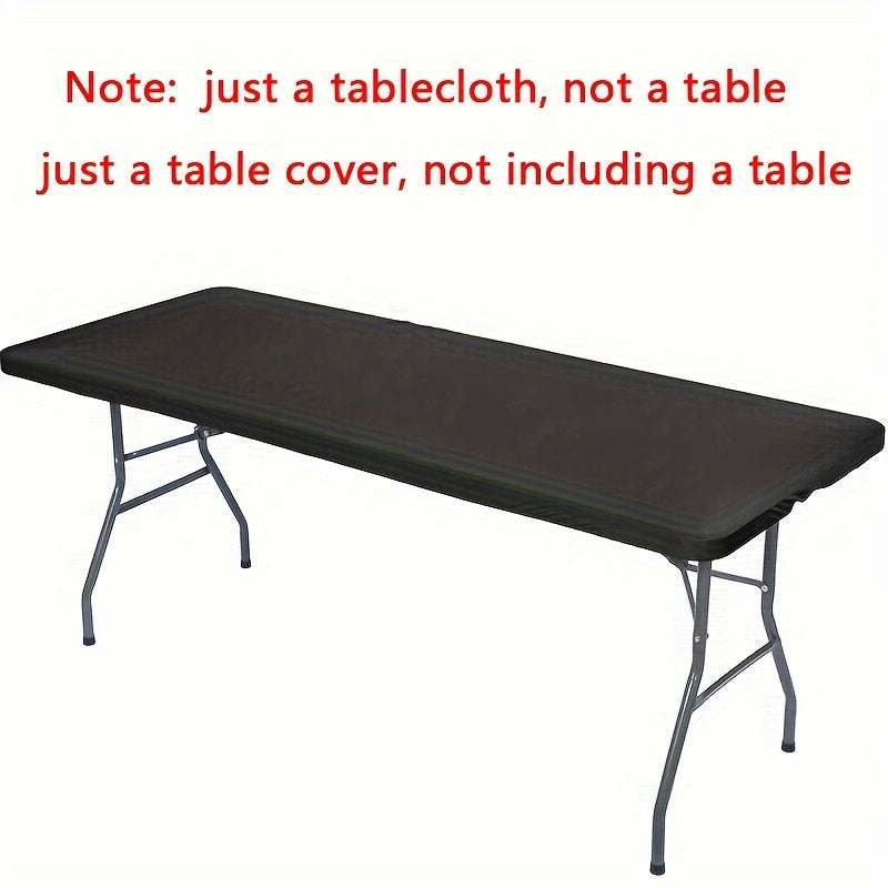 1pc Spandex rectangular polyester tablecloth - Waterproof, machine washable, ideal for buffet table, holiday dinner, wedding, trade show, and home supplies.