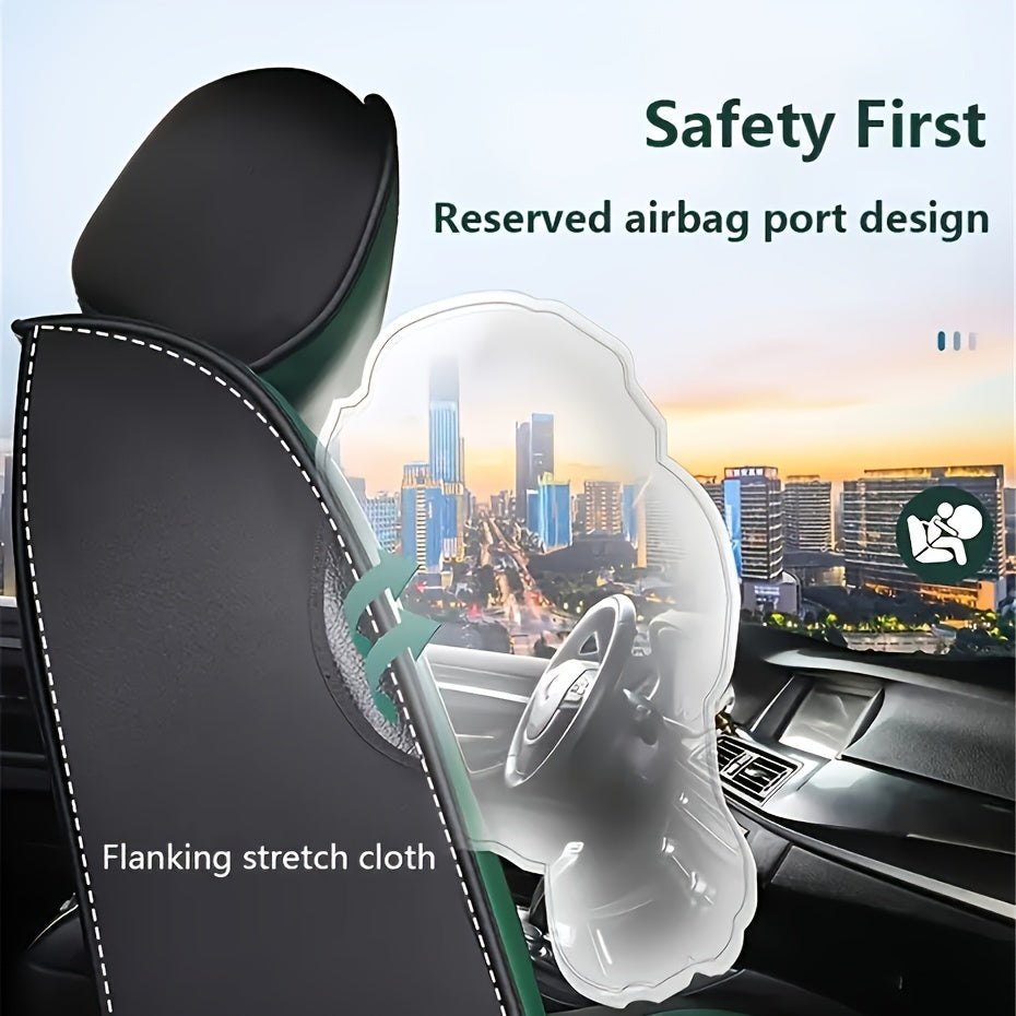 Luxury PU Leather Car Seat Covers - Universal Fit for Sedan and SUV - Durable, Stylish, All-Season, Hand Washable