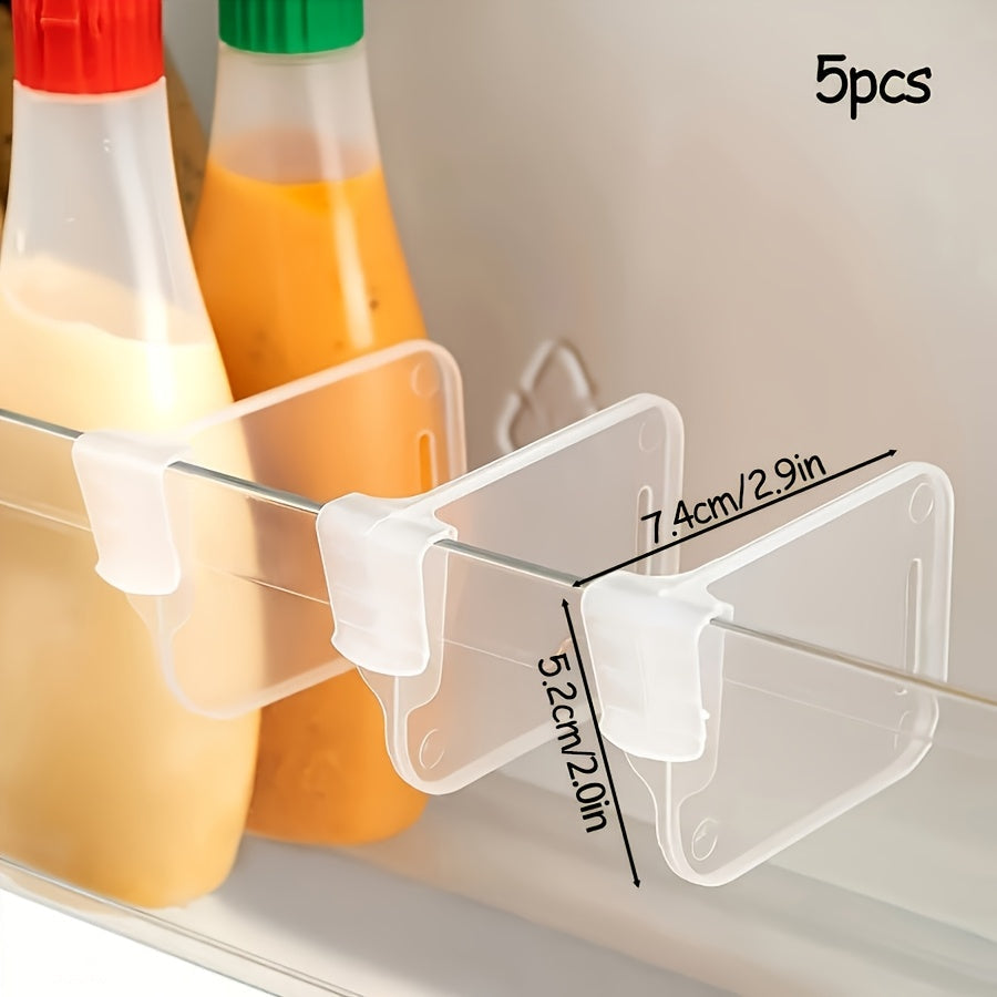 Durable Set of 10 Space-Saving Refrigerator Side Door Dividers - Transparent Plastic Organizers for Kitchen Storage