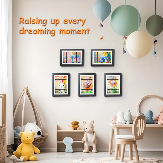 Magnetic storage frame for art photos, easily changeable for front-opening display on walls.