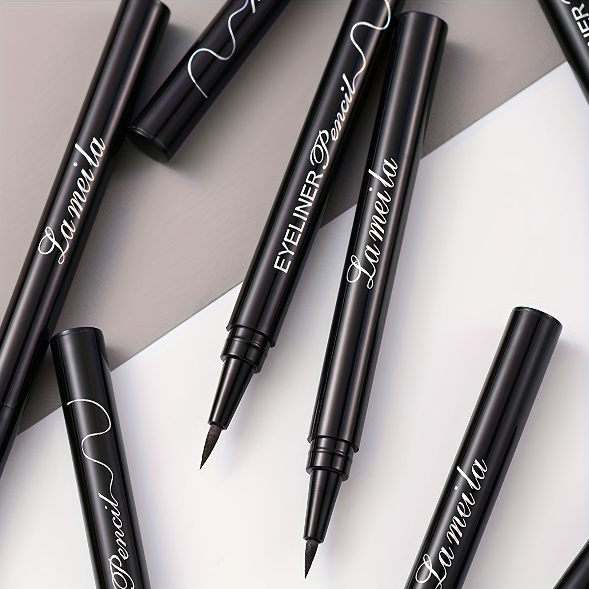 3 Black Liquid Eyeliner Pens for beginners - Quick dry, waterproof, and smudge-proof. Ultra-fine tip with long-lasting hold, ideal for festivals and gifts.