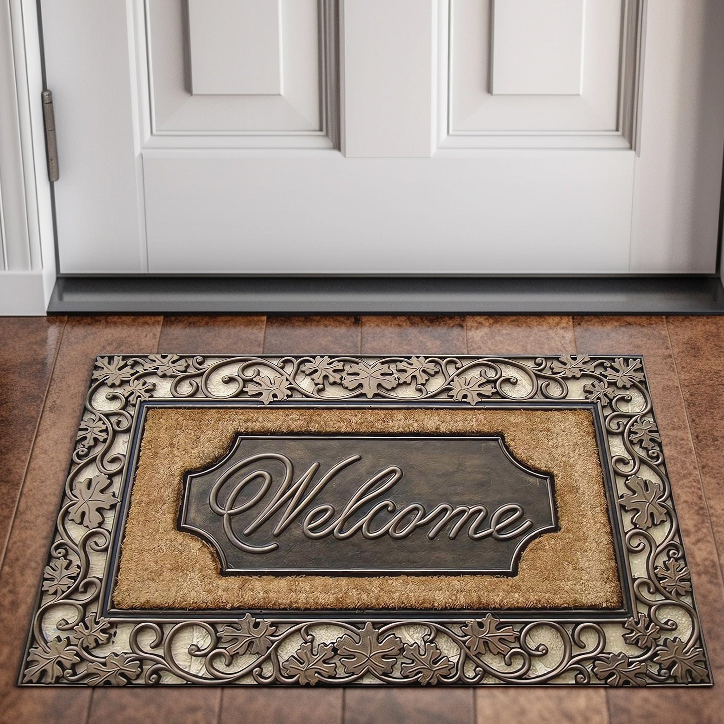 Welcome Home Doormat, with Abstract Line Pattern: Made of 100% Polyester, 6mm Thick, Non-Slip Rubber Backing, Machine Washable - Durable, Easy to Clean, and Decorative Mat for Door, Bathroom, and Entryway - Available in Multiple Sizes