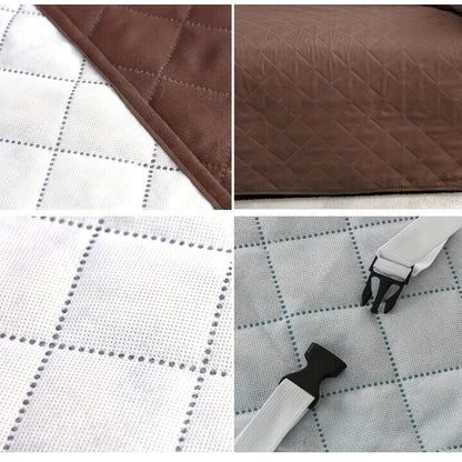 Quilted pet-friendly couch cover with diamond stitching fits single to three-seater sofas, perfect for living room, bedroom, or office decor.