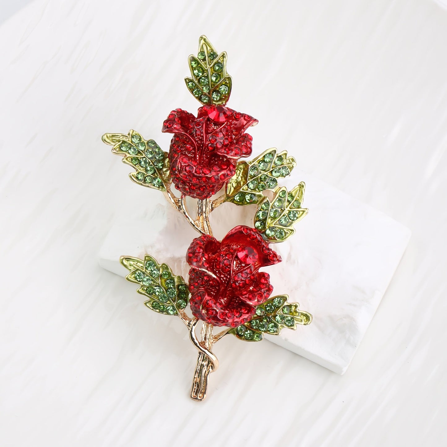 Elegant Rhinestone Rose Brooch - The Perfect Accessory for Suits & Dresses, Great for Valentine's Day or Christmas Gift Giving