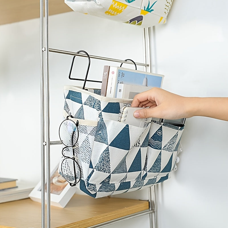 Convenient 1pc Multifunctional Dorm Room Storage Organizer: Hangable Basket and Storage Bag for Students' Bedside, Creative Dorm Room Bedside Storage Solution.