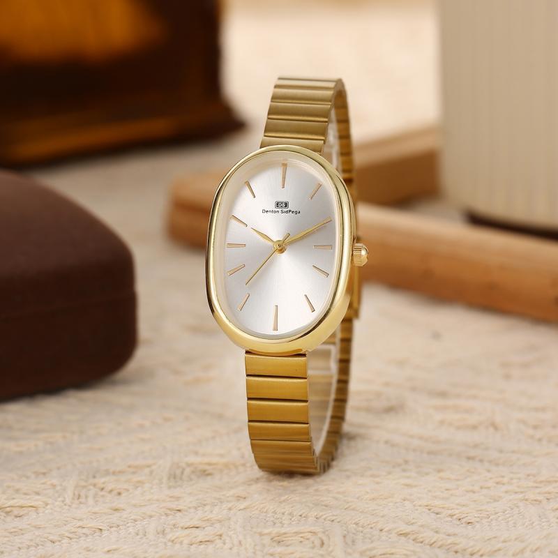 Fresh, stylish wristwatch with forest-themed dial and steel strap, suitable for students.