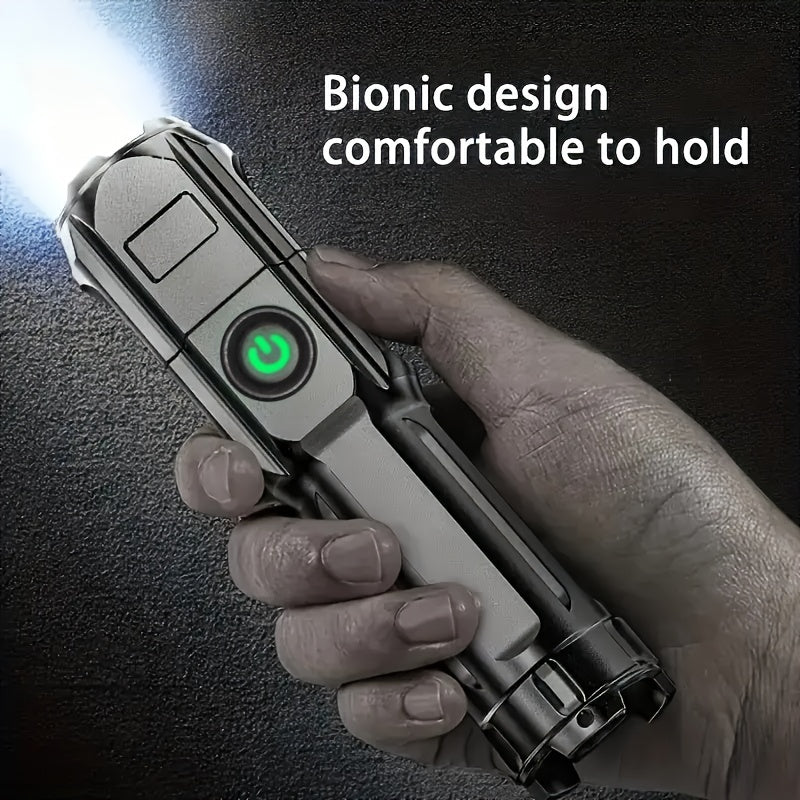 Portable telescopic flashlight with powerful zoom capabilities for outdoor and home use.