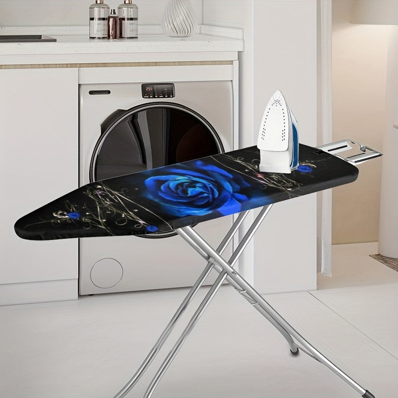 Full size Rose Ironing Board cover with scorch-resistant padding and elastic edge. Heavy-duty iron pad covers for standard boards with hook and loop fastener strap.