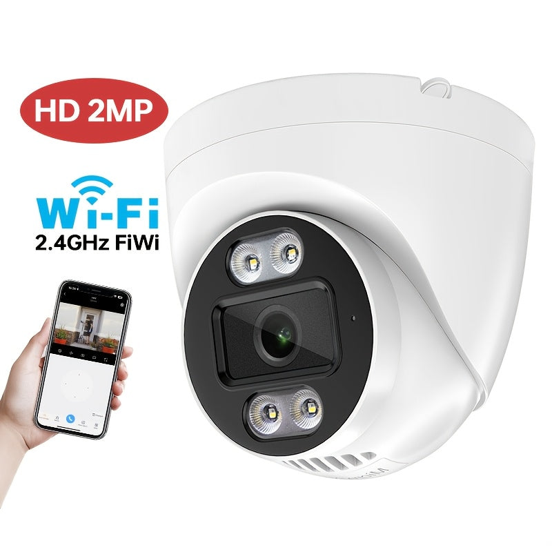 Simli 3MP Dome Kamera, Ikki Tomonlama Audio, Rangli Tun Ko‘rish va 2.4G WIFI Ulanishi bilan Oila uchun Tashqi Xavfsizlik