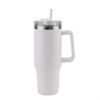 40 Oz Tumbler with Handle and Straw Lid, Double-layer Stainless Steel Vacuum Cup