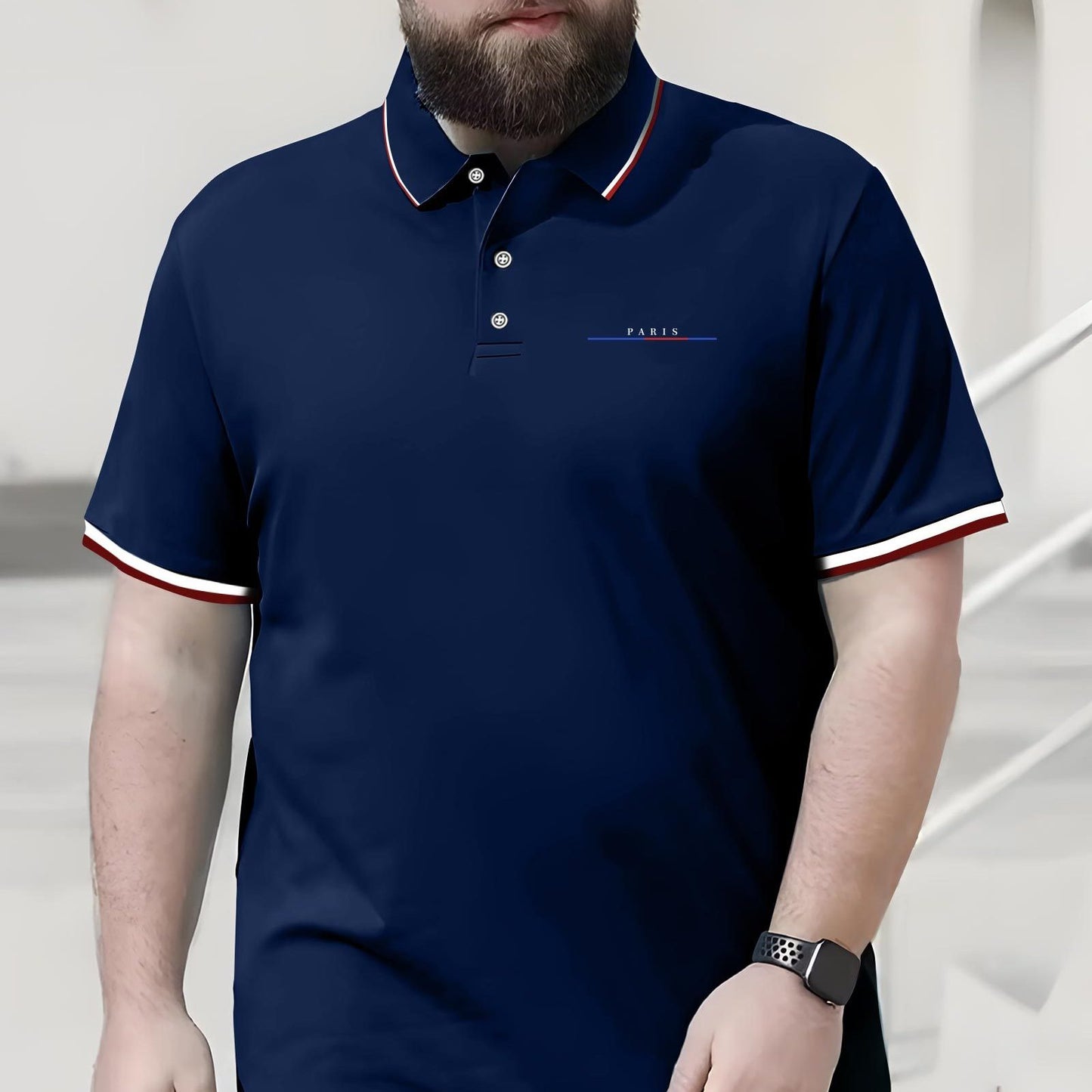 Men's stylish printed golf tee for summer, perfect for business and leisure wear.