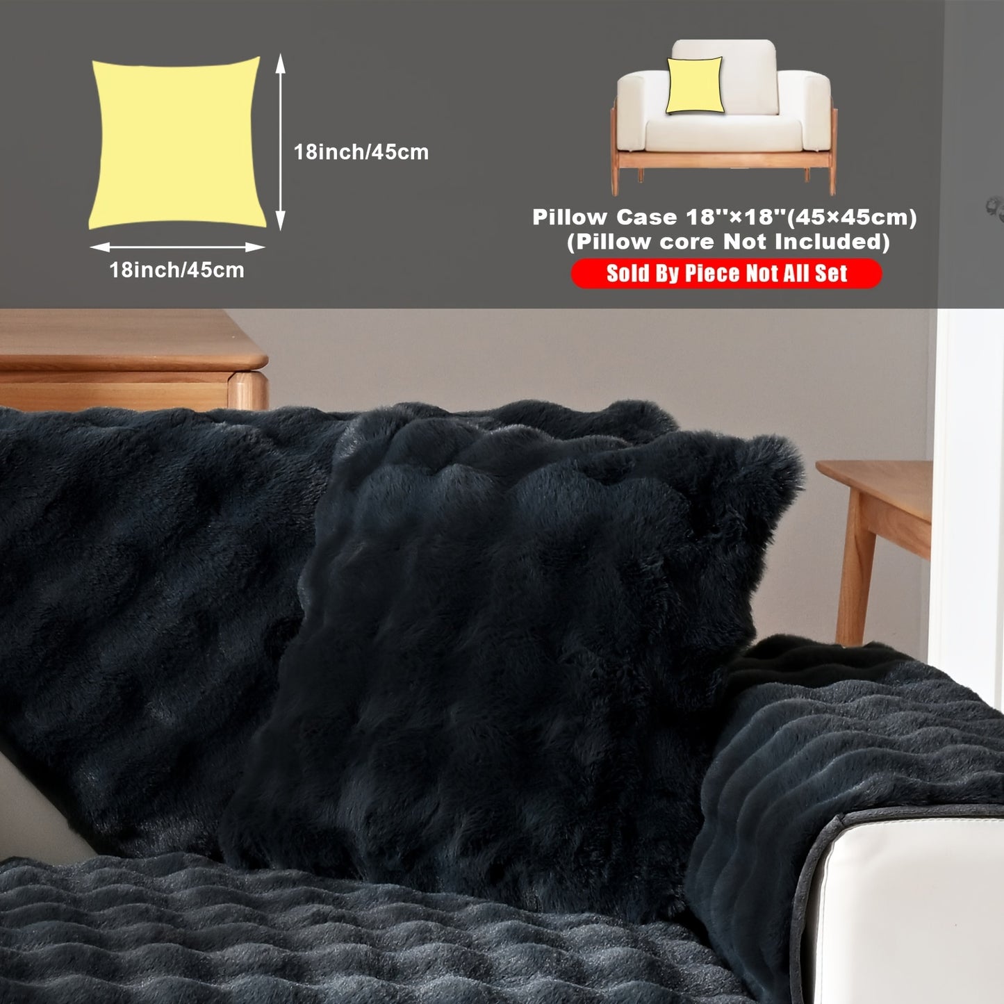 New Bubble Fleece Sofa Cover available in 8 colors with modern design, pet-friendly, and machine washable. Suitable for 2, 3, 4, and combination sofas, with 450-500g fabric weight and long pile fleece. No print, with other craftsmanship included.