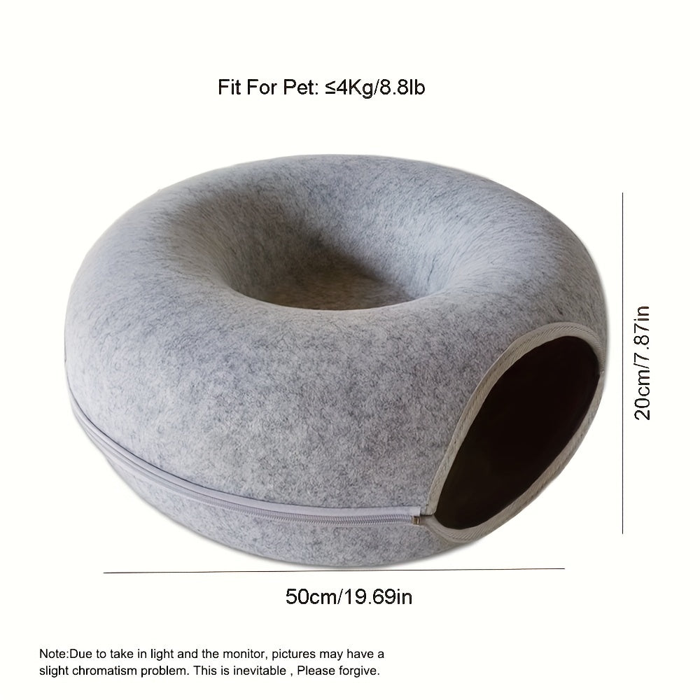 Large cat cave for multiple cats and large cats, indoor cat tunnel bed that is detachable and washable.