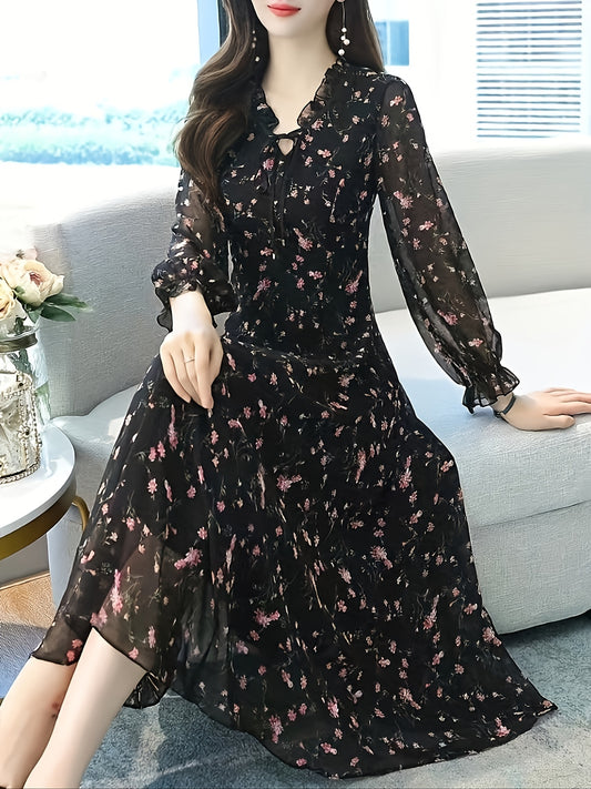 Women's V2 Long Sleeve Ditsy Floral Dress