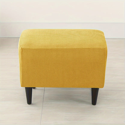 Stretch modern style ottoman cover protects footstools from dust and enhances living room decor.