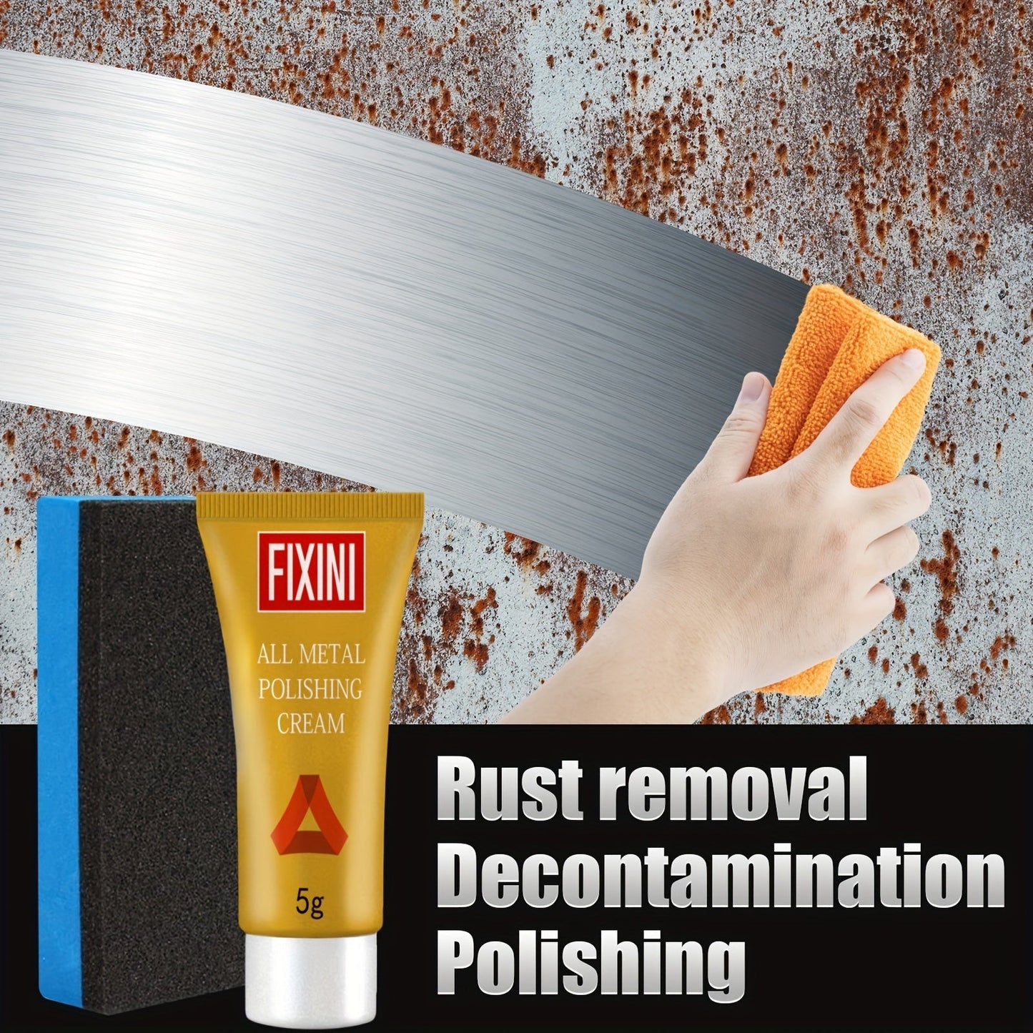 Versatile Metal Polishing and Rust Removing Paste - Powerful Cleaning Gel for Kitchen, Copper, and More - Mild Scent, Enriched with Glycerin