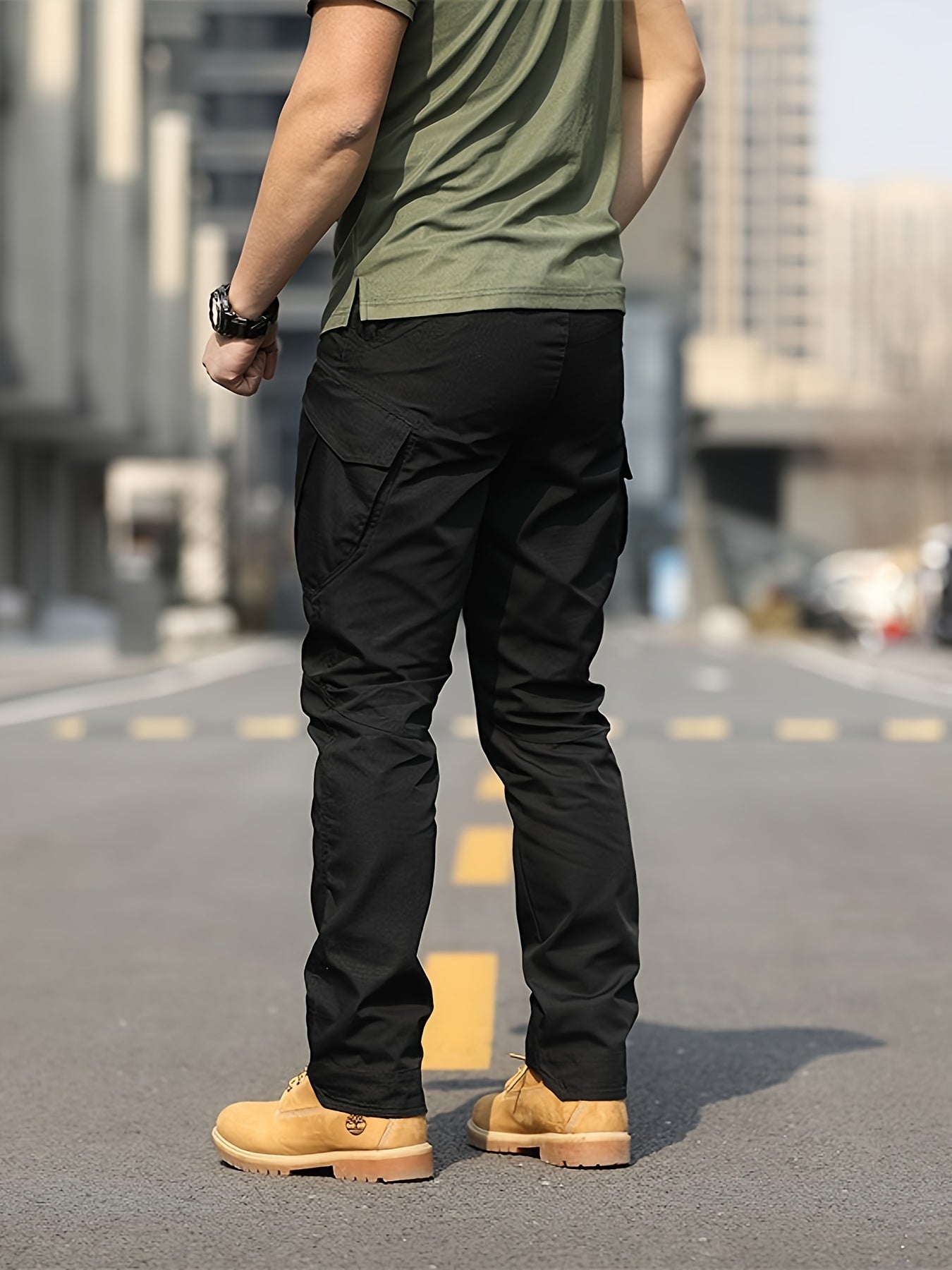 Men's Tactical Hiking Pants - Durable, Multi-Functional Cargo Pants with Multiple Pockets, Polyester, Non-Stretch Fabric for Outdoor Adventures - Available in Beige, Olive Green, Black