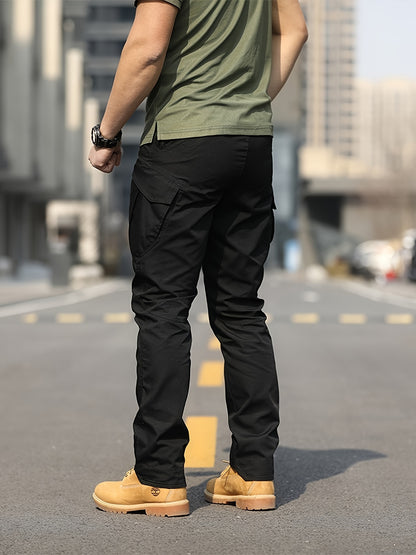 Men's Tactical Hiking Pants - Durable, Multi-Functional Cargo Pants with Multiple Pockets, Polyester, Non-Stretch Fabric for Outdoor Adventures - Available in Beige, Olive Green, Black