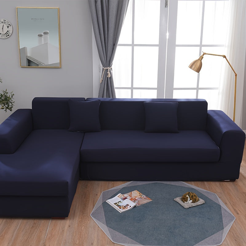 Modern sofa cover with non-slip elastic band, machine washable, made of 95% polyester and 5% spandex. Compatible with various sofa sizes, no printing, stitched craftsmanship, fabric weight of 100-120 g/m².