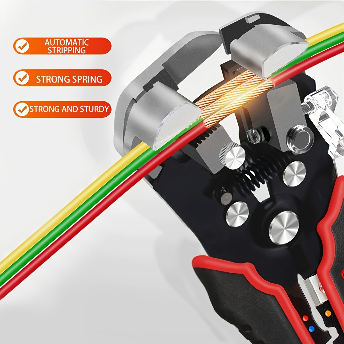 1pc Automatic Wire Stripper: Versatile tool for electrical wire stripping, cutting, and crimping.