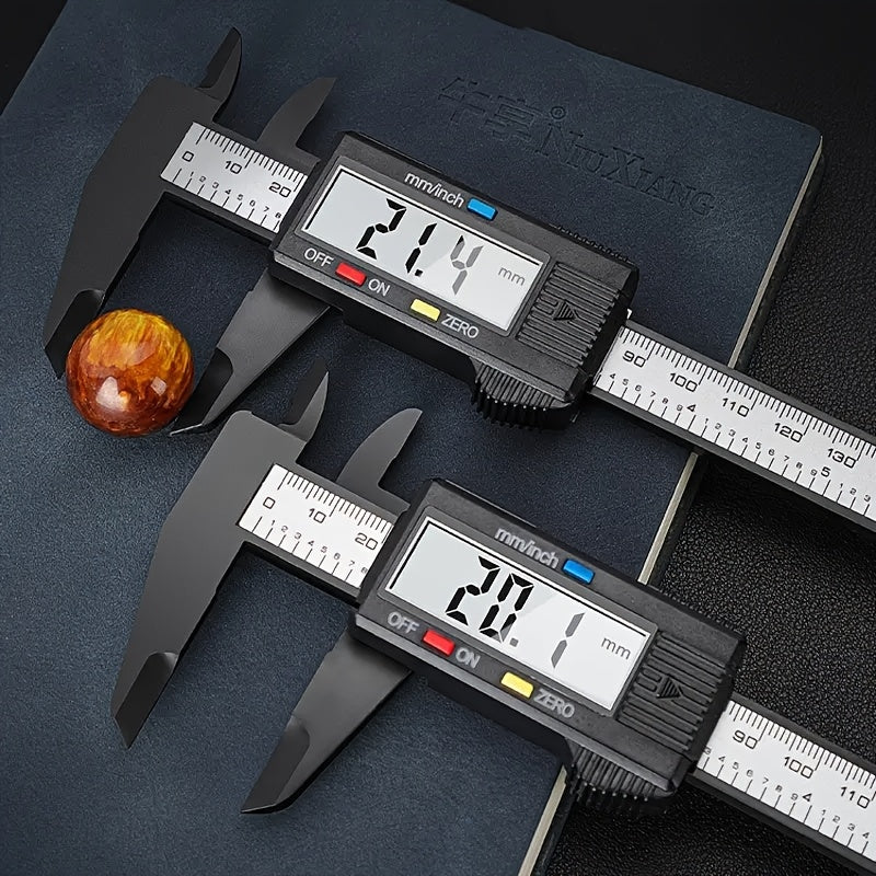 1pc Precision Digital Caliper, 150mm Electronic Vernier with LCD Display, Battery Operated, 0.1mm Accuracy, Plastic Material, Non-rechargeable PPSU Case.