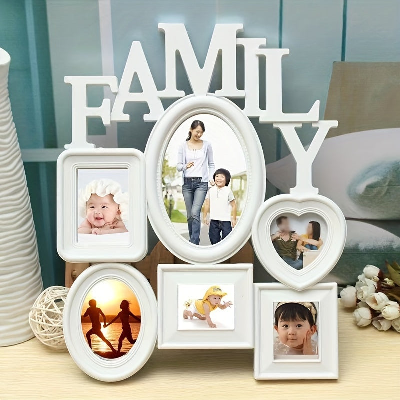 Display cherished memories with this Family Photo Frame Wall Hanging. Holds 6 multi-sized pictures, perfect for decorating your home and makes a great gift for Halloween, Thanksgiving, and Christmas.