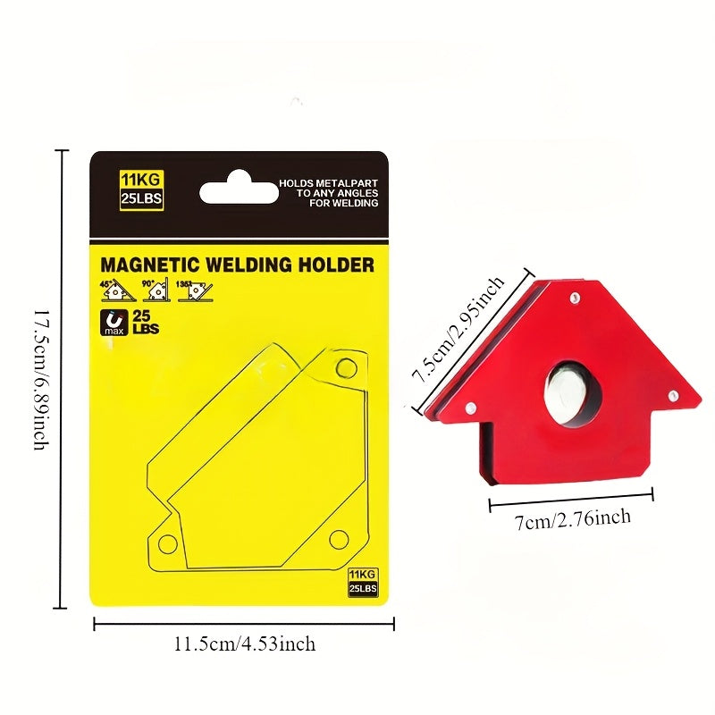 Compact Short Arrow Welding Magnet, 11.34 KG Metal Magnetic Stand with Multiple Angle Options for Precision Positioning in Welding.