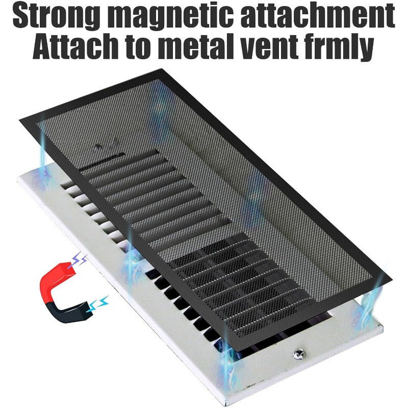 Protect your home ventilation system with our 1/2 pack magnetic vent cover. This 13.97x30.48 cm mesh filter attaches easily with strong magnetic attachment, no electricity required. Keep your ceiling vent dust-proof and running smoothly.